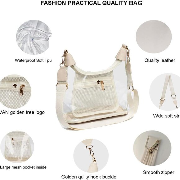 Versatile Clear Crossbody Handbag - Chic Mini Clutch and Tote for Everyday Use - Picture 3 of 7